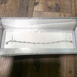 Genuine Aquamarine and Lab White Sapphire Bracelet